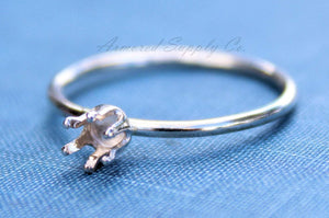 4mm Snap-in Bezel Ring blank, Faceted Ring, Faceted Stone Setting Ring, DIY jewelry supplies, build your ring, wholesale jewelry, diy ring