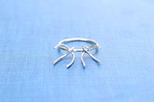 Silver Double Claw Prong Raw Stone Ring Blank, Prong Silver Band, Wholesale Ring, Raw Stone, Design Your Ring, DIY Jewelry, Jewelry Supplies