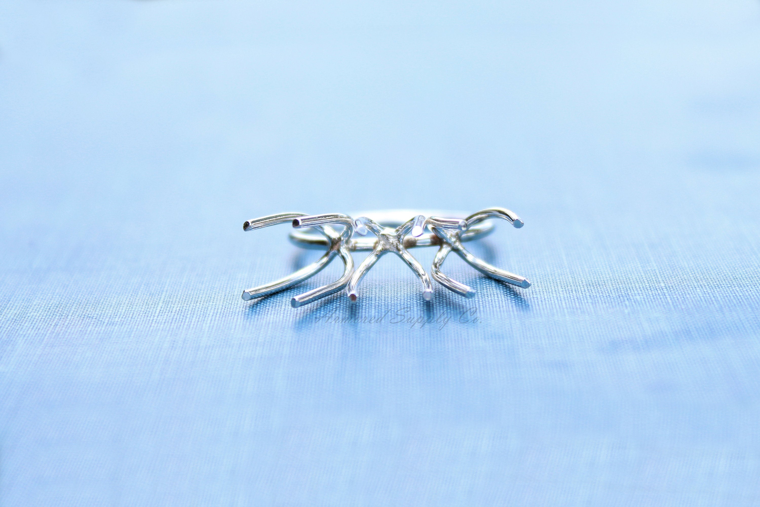 Silver Triple Claw Prong Raw Stone Ring Blank, Prong Silver Band, Wholesale Ring, Raw Stone, Design Your Ring, DIY Jewelry, Jewelry Supplies