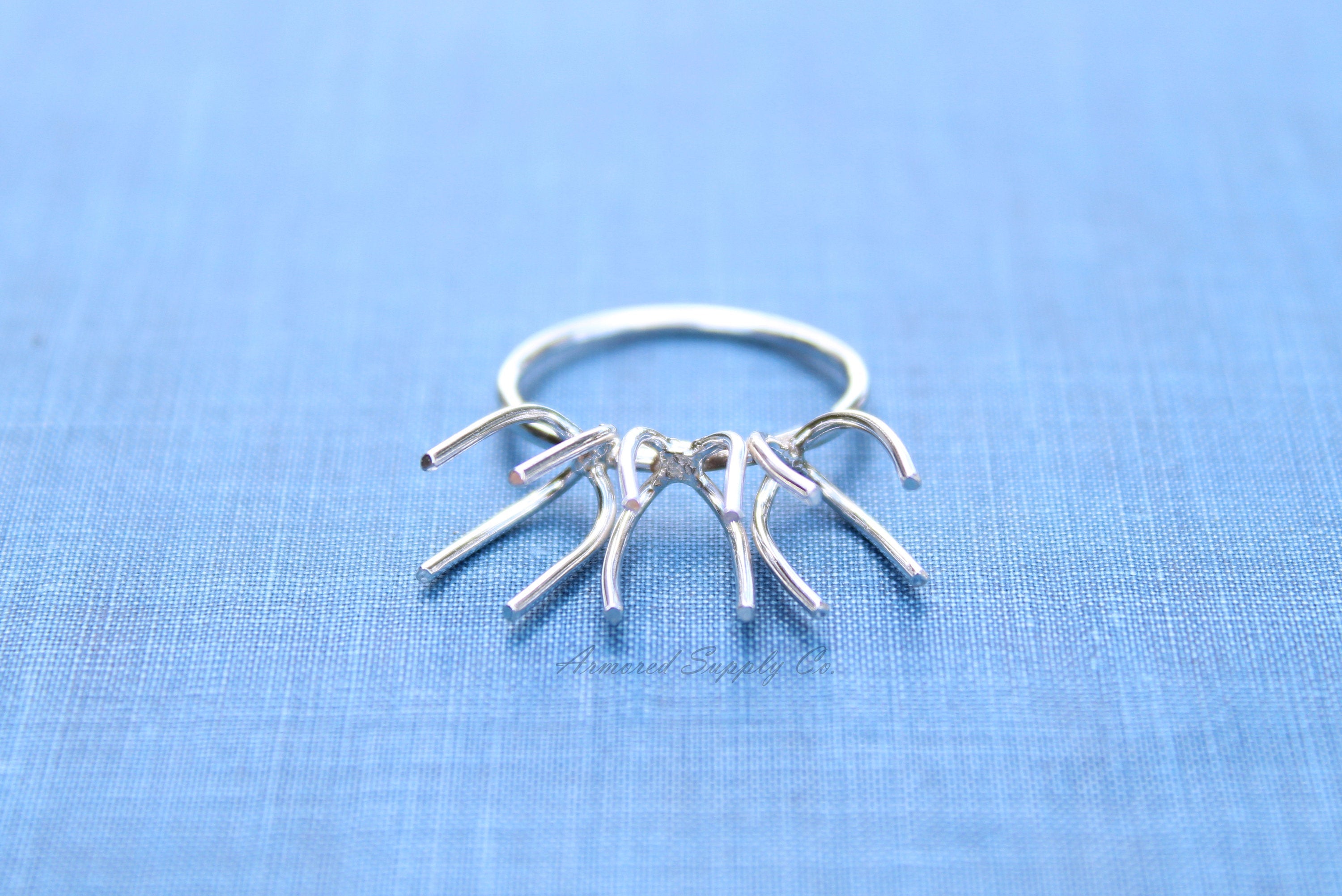 Silver Triple Claw Prong Raw Stone Ring Blank, Prong Silver Band, Wholesale Ring, Raw Stone, Design Your Ring, DIY Jewelry, Jewelry Supplies