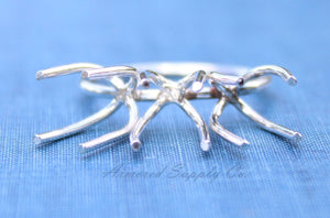 Silver Triple Claw Prong Raw Stone Ring Blank, Prong Silver Band, Wholesale Ring, Raw Stone, Design Your Ring, DIY Jewelry, Jewelry Supplies