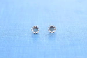 Silver Scalloped 6mm Stud Earring Blanks, Blank Stud Settings, Wholesale Blanks, Make Earrings, DIY Jewelry, Silver Blanks, Jewelry Supplies