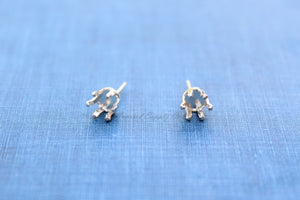 Silver 3mm Snap-in Bezel Raw Stone Stud Earring Blanks, Wholesale Blanks, Raw Stones Setting, DIY Jewelry, Silver Blanks, Jewelry Supplies