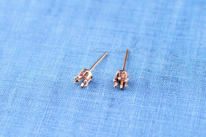 Gold 6mm Snap-in Bezel Raw Stone Stud Earring Blanks, Wholesale Blanks, Raw Stones Setting, DIY Jewelry, Gold Blanks, Jewelry Supplies