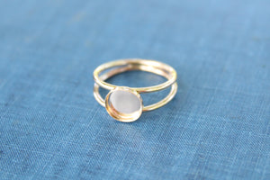 Gold Filled Double Band Bezel Cup Ring blank, Round Cabochon, Cab Resin Breast Milk, DIY jewelry supplies, wholesale ring jewelry, diy ring
