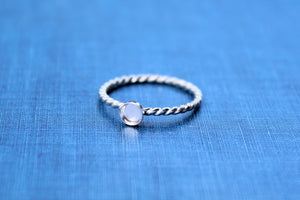Silver 6mm Bezel Cup Rope Ring blank, Round Cabochon, Cab Resin Pad Breast Milk, DIY jewelry supplies, build your ring, wholesale jewelry
