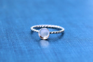 Silver 7mm Bezel Cup Rope Ring blank, Round Cabochon, Cab Resin Pad Breast Milk, DIY jewelry supplies, build your ring, wholesale jewelry