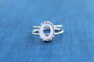 Silver Double Band Oval Crown Bezel Cup Ring blank, Round Cabochon, Cab Resin Breast Milk, DIY jewelry supplies, wholesale jewelry, diy ring