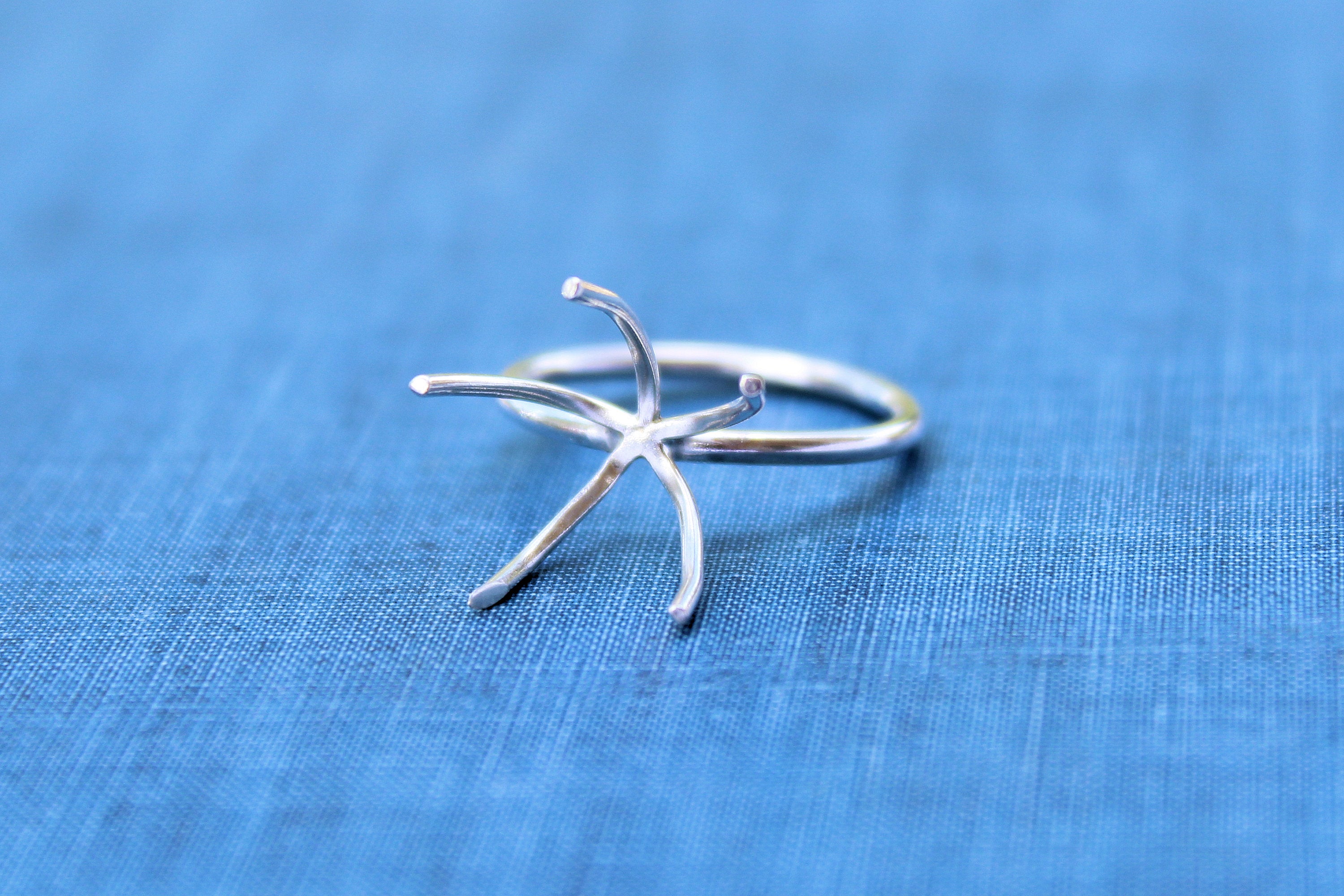 Claw Prong Ring Blank, 5 Prong Ring, Raw Stone Setting, Wholesale Ring, Design Your Ring, DIY Jewelry, Silver Ring Blanks, Jewelry Supplies