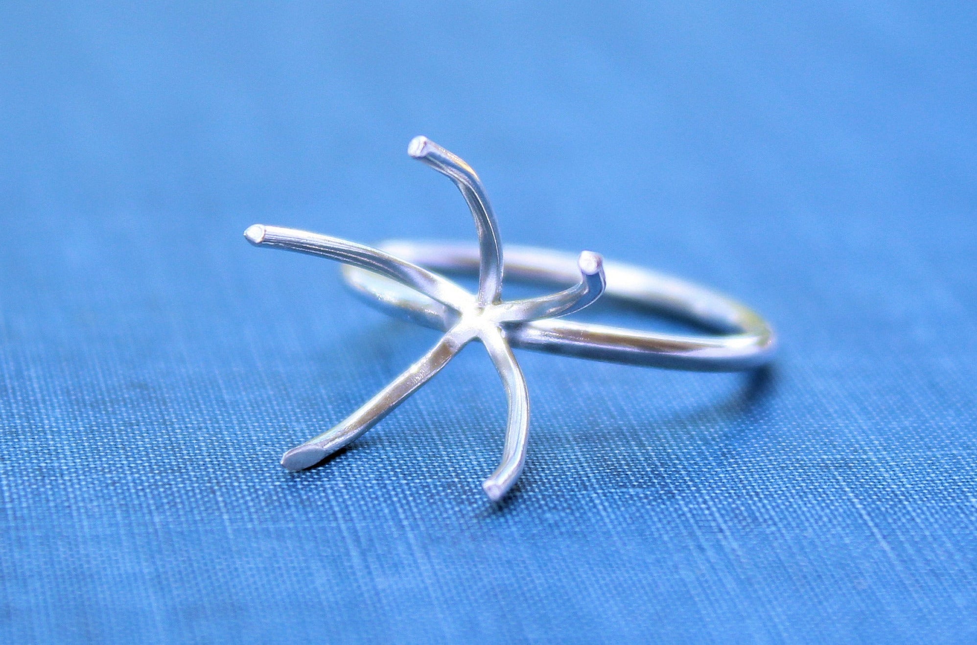 Claw Prong Ring Blank, 5 Prong Ring, Raw Stone Setting, Wholesale Ring, Design Your Ring, DIY Jewelry, Silver Ring Blanks, Jewelry Supplies