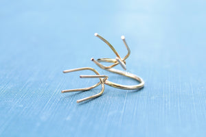 Gold Claw Prong Ring Blank, Adjustable Bypass Ring Band, Double Claw Prong Ring Blank, Wholesale Silver Ring, DIY Jewelry, Jewelry Supplies