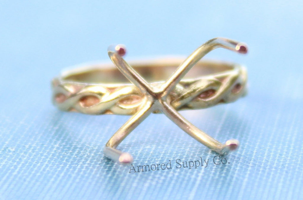 Gold Infinity Claw Prong Ring Blank, Raw Stone Claw Ring Setting, Celtic Ring, Wholesale Ring, Design Ring, DIY Jewelry, Jewelry Supplies