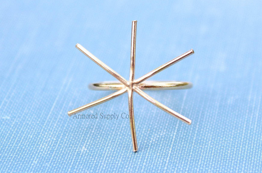 Gold 6 Prong Claw Ring, Raw Stone Ring, Claw Prong Ring Blank, Wholesale Ring, Gold Band Ring, DIY Jewelry, Rose Gold Blank, Jewelry Supply