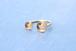 Gold Filled Open Adjustable Bezel Cup Ring blank, Round Cabochon, Breast Milk DIY jewelry supplies, build your own ring, wholesale jewelry