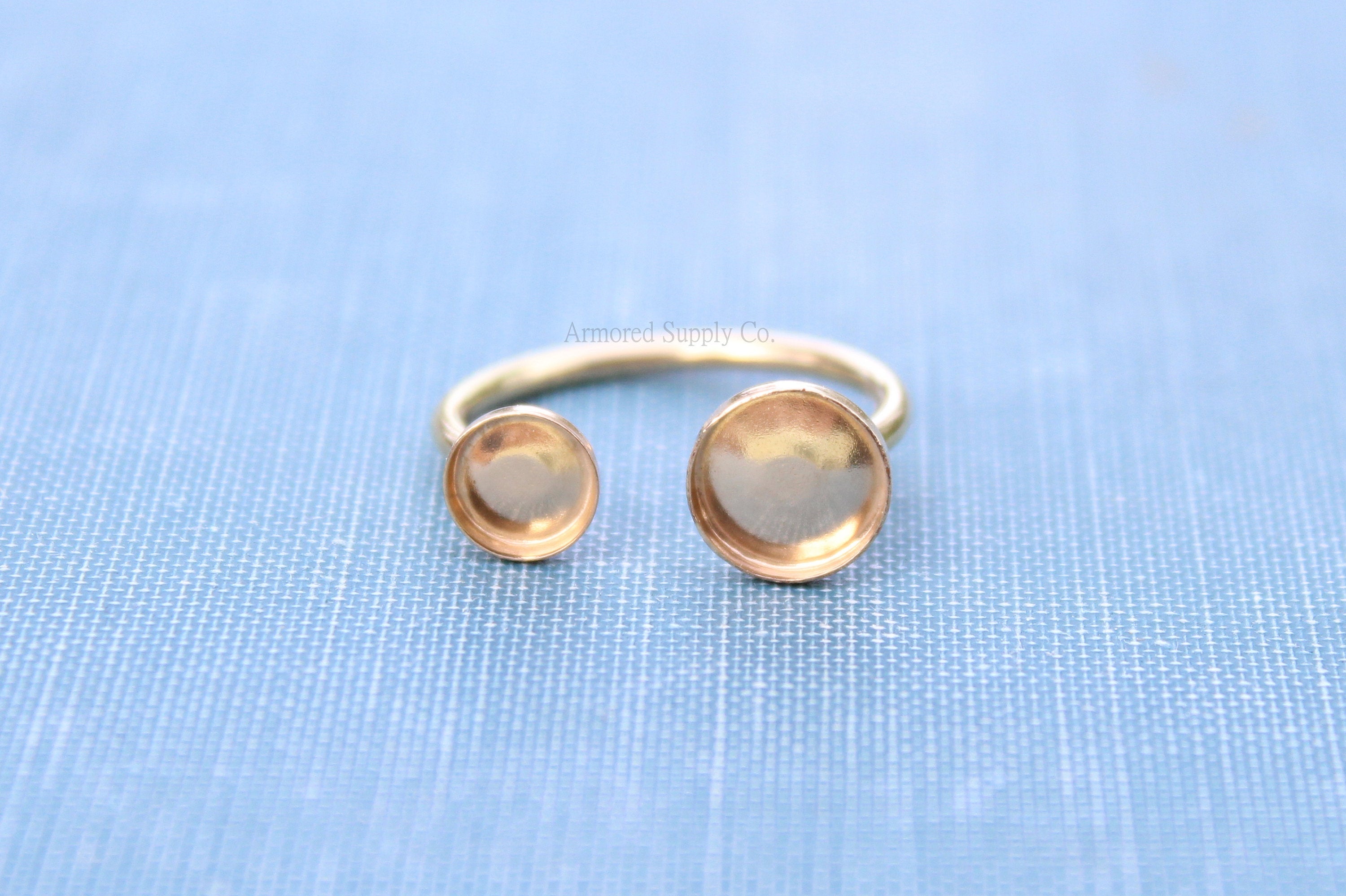 Gold Filled Open Adjustable Bezel Cup Ring blank, Round Cabochon, Breast Milk DIY jewelry supplies, build your own ring, wholesale jewelry