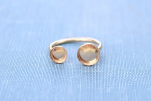 Gold Filled Open Adjustable Bezel Cup Ring blank, Round Cabochon, Breast Milk DIY jewelry supplies, build your own ring, wholesale jewelry