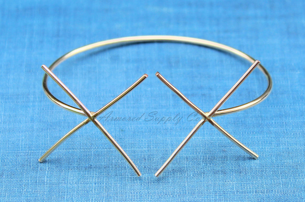 Gold Double Claw Prong Raw Stone Bracelet Blank, 4 Prong Setting, Wholesale Blanks, Stone Bracelet, DIY Jewelry, Gold Cuff, Jewelry Supplies
