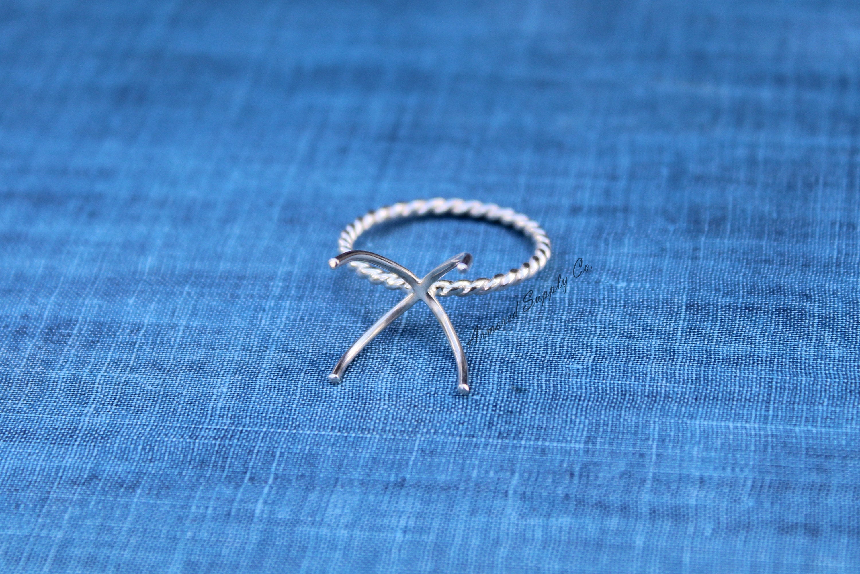 Claw Rope Ring Blank, 4 Prong Raw Stone Silver, Ring Setting, Wholesale Ring, Design Your Ring, DIY Jewelry, Ring Blanks, Jewelry Supplies