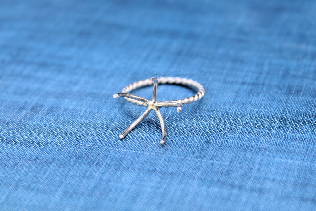 Claw Ring Blank 5 Prong Raw Stone Silver Band, Wholesale Ring, Ring Setting, Design Your Ring, DIY Jewelry, Ring Blanks, Jewelry Supplies
