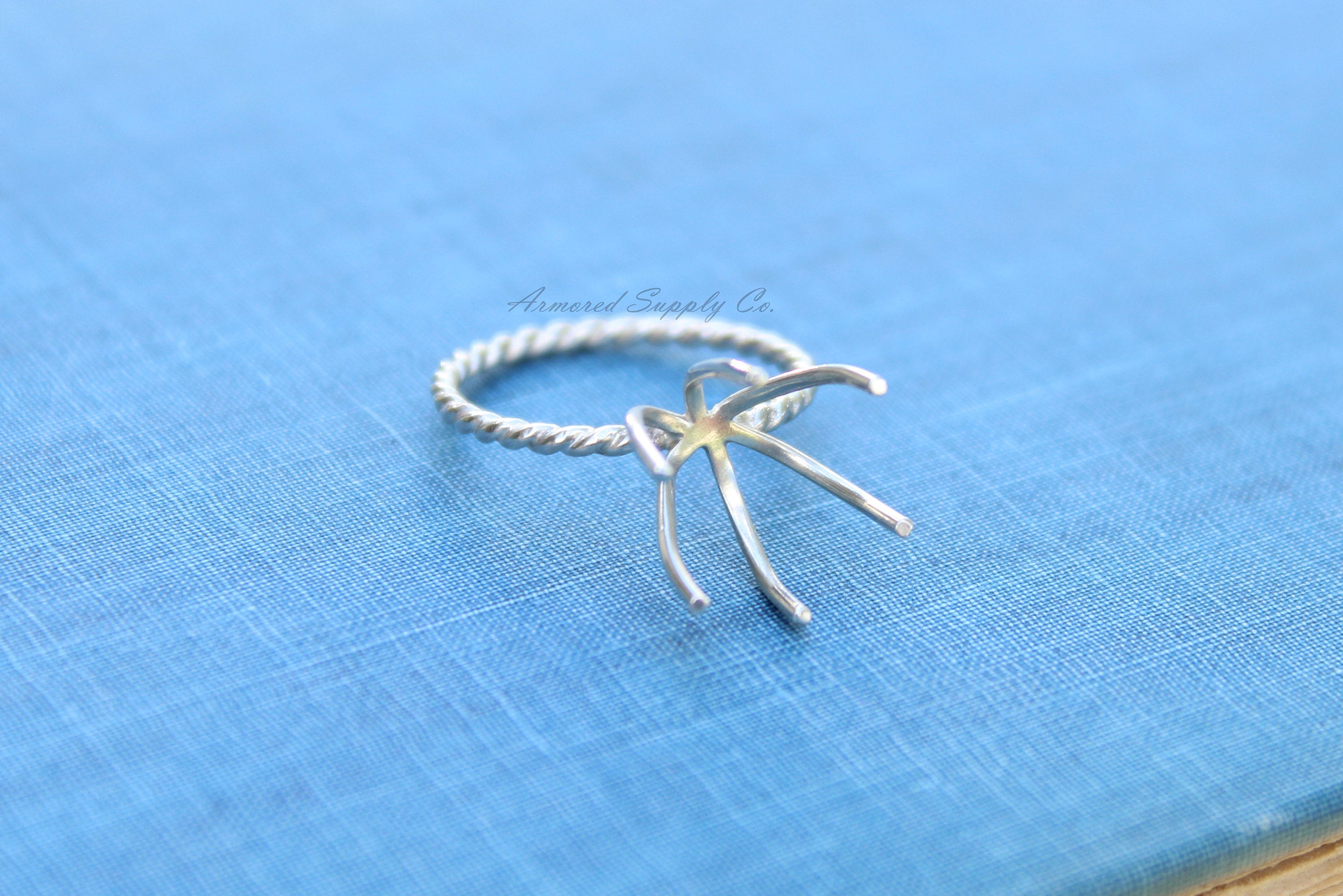 Claw Ring Blank, 6 Prong Silver Band, Raw Stone Ring, Wholesale Ring, Design Your Ring, DIY Jewelry, Silver Ring Blanks, Jewelry Supplies