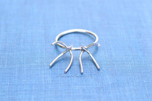 Silver Double Claw Prong Raw Stone Ring Blank, Prong Silver Band, Wholesale Ring, Raw Stone, Design Your Ring, DIY Jewelry, Jewelry Supplies