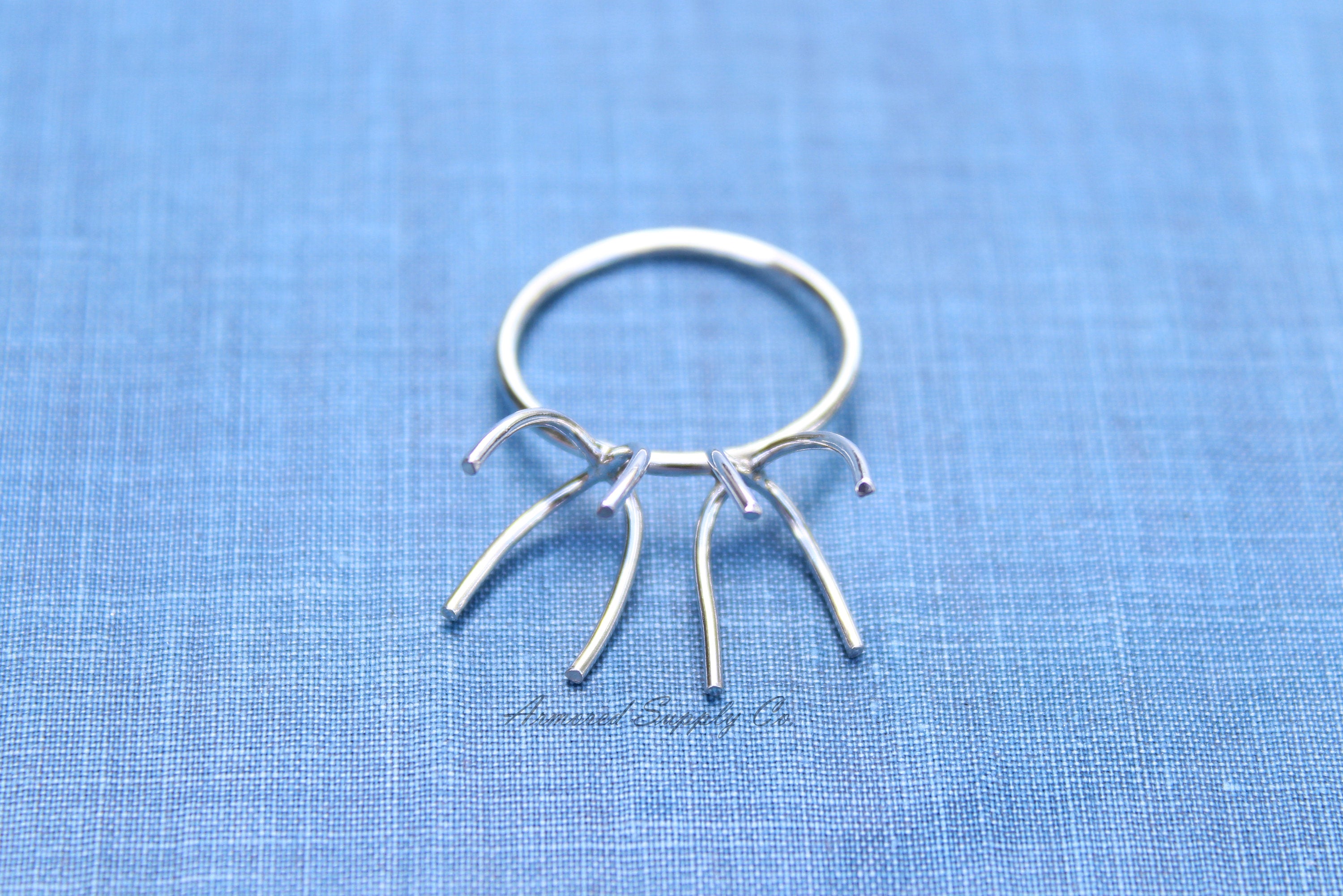 Silver Double Claw Prong Raw Stone Ring Blank, Prong Silver Band, Wholesale Ring, Raw Stone, Design Your Ring, DIY Jewelry, Jewelry Supplies
