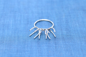 Silver Triple Claw Prong Raw Stone Ring Blank, Prong Silver Band, Wholesale Ring, Raw Stone, Design Your Ring, DIY Jewelry, Jewelry Supplies