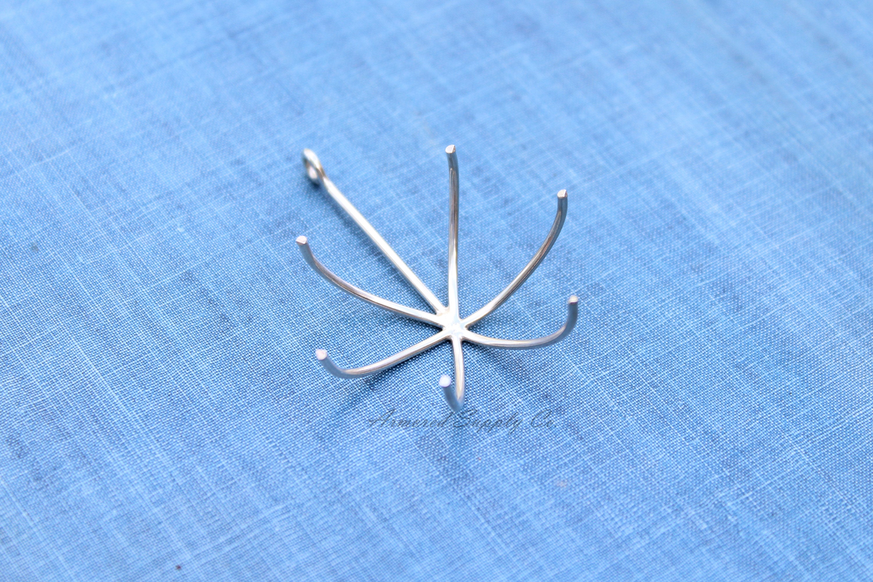 Claw Raw Stone Pendant Blank, Silver 6 Prong, Wholesale Blanks, Silver Pendant, Raw Stones, DIY Jewelry, Silver Blanks, Jewelry Supplies
