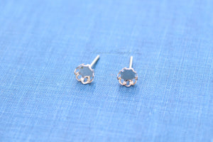 Silver Scalloped 6mm Stud Earring Blanks, Blank Stud Settings, Wholesale Blanks, Make Earrings, DIY Jewelry, Silver Blanks, Jewelry Supplies