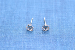 Silver Scalloped 6mm Stud Earring Blanks, Blank Stud Settings, Wholesale Blanks, Make Earrings, DIY Jewelry, Silver Blanks, Jewelry Supplies