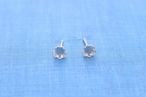 Silver Scalloped 6mm Stud Earring Blanks, Blank Stud Settings, Wholesale Blanks, Make Earrings, DIY Jewelry, Silver Blanks, Jewelry Supplies