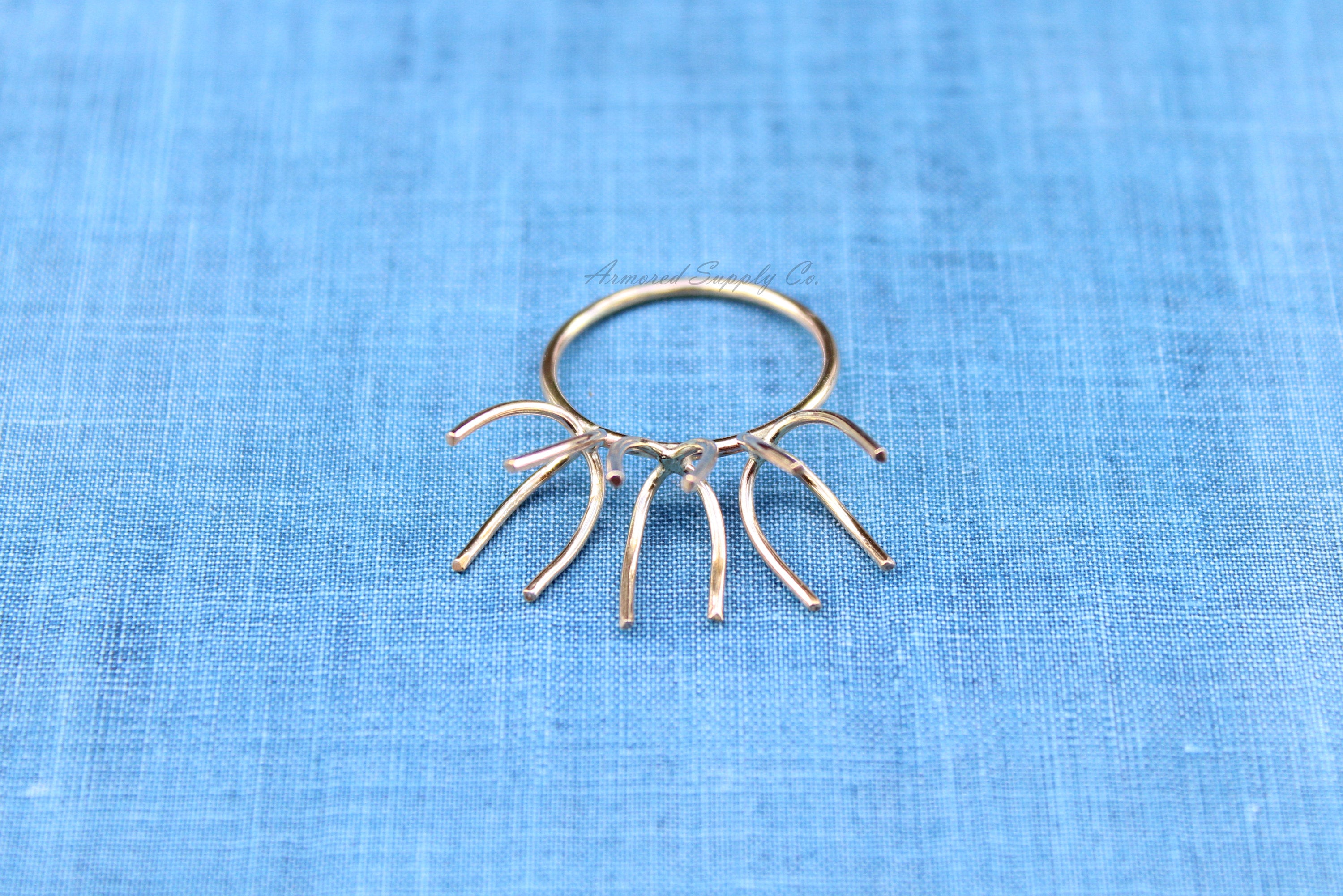 Gold Triple Claw Prong Raw Stone Ring Blank, Claw Setting, Prong Gold Band, Wholesale Ring, Design Your Ring, DIY Jewelry, Jewelry Supplies