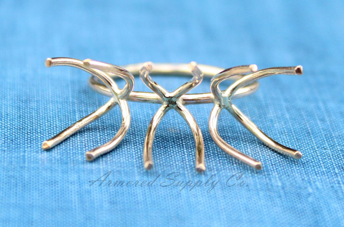 Gold Triple Claw Prong Raw Stone Ring Blank, Claw Setting, Prong Gold Band, Wholesale Ring, Design Your Ring, DIY Jewelry, Jewelry Supplies