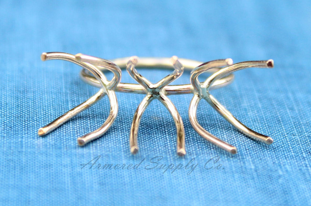 Gold Triple Claw Prong Raw Stone Ring Blank, Claw Setting, Prong Gold Band, Wholesale Ring, Design Your Ring, DIY Jewelry, Jewelry Supplies