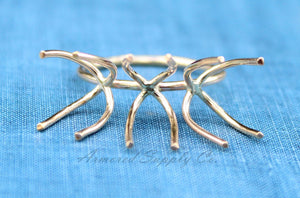 Gold Triple Claw Prong Raw Stone Ring Blank, Claw Setting, Prong Gold Band, Wholesale Ring, Design Your Ring, DIY Jewelry, Jewelry Supplies