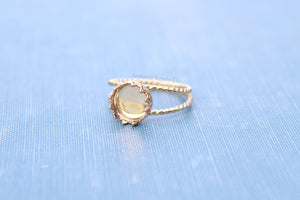 Gold Double Rope Band 8mm Crown Bezel Ring blank, Gold Round Cabochon Setting, jewelry supply, build your ring, wholesale jewelry, diy ring
