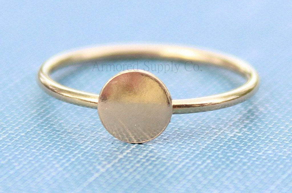 Yellow Gold Disc Pad Ring Blank, Round Cabochon, Resin Glue Pad Breast Milk, jewelry supplies, build your ring, wholesale jewelry, diy ring