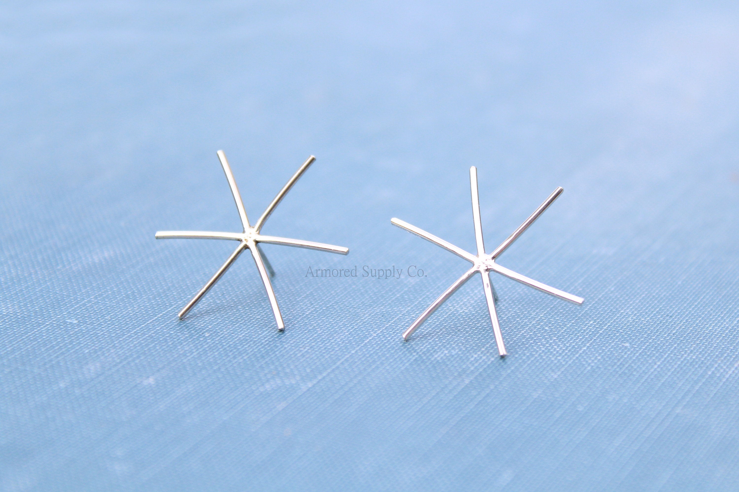 Silver Claw Prong Raw Stone Stud Earring Blanks, 6 Prong Setting, Wholesale Blanks, Earrings, DIY Jewelry, Silver Blanks, Jewelry Supplies