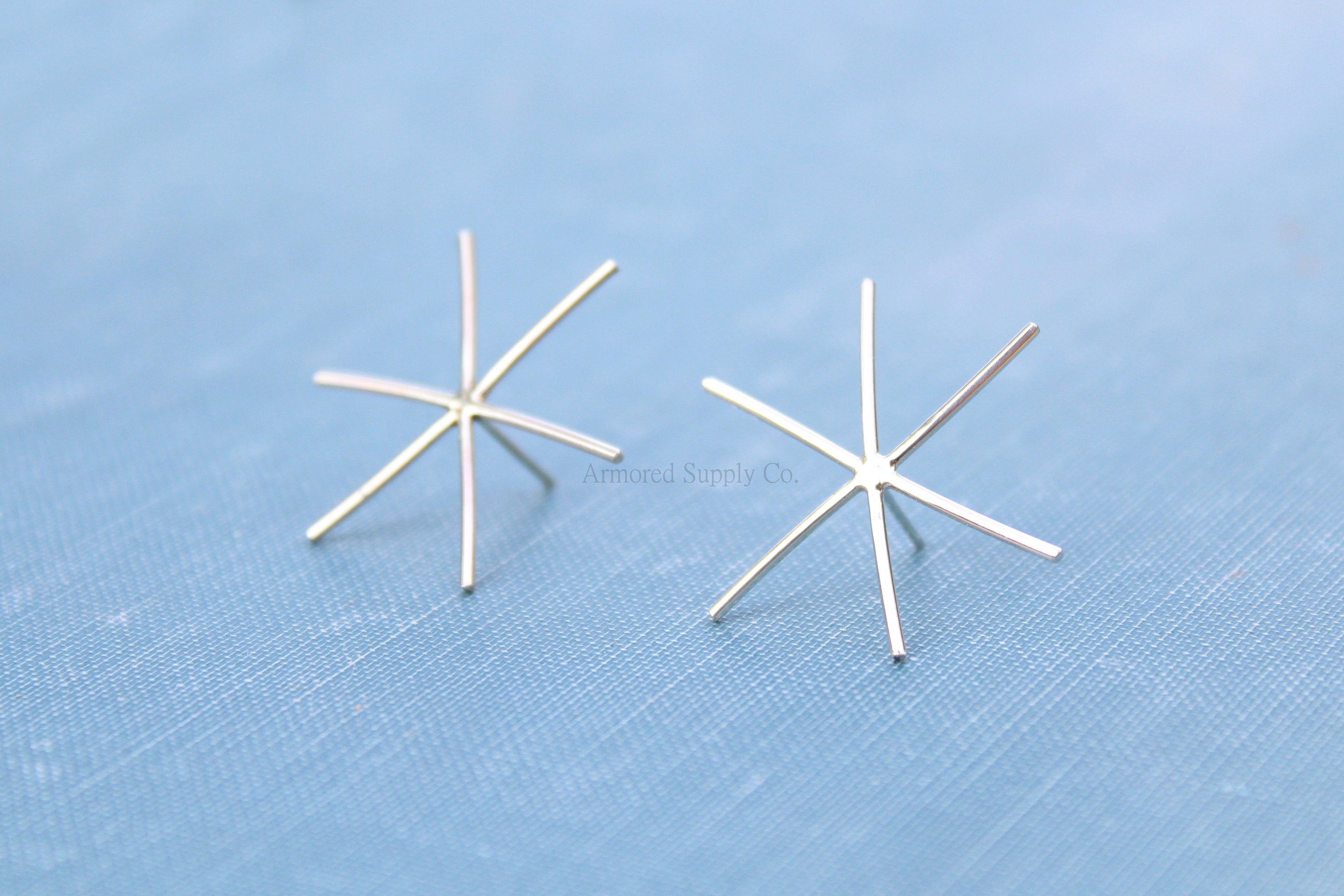 Silver Claw Prong Raw Stone Stud Earring Blanks, 6 Prong Setting, Wholesale Blanks, Earrings, DIY Jewelry, Silver Blanks, Jewelry Supplies
