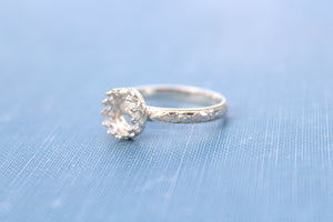 Floral #1 Crown Bezel Cup Ring blank, Round Cabochon, Cab Breast Milk, diy jewelry supplies, build your ring, wholesale jewelry, diy ring