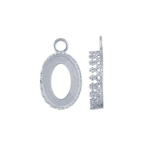 Oval Crown Pendant Blank, Charm Band, Wholesale Blanks, Silver Pendant, Design Pendant, DIY Jewelry, Silver charm Blanks, Jewelry Supplies
