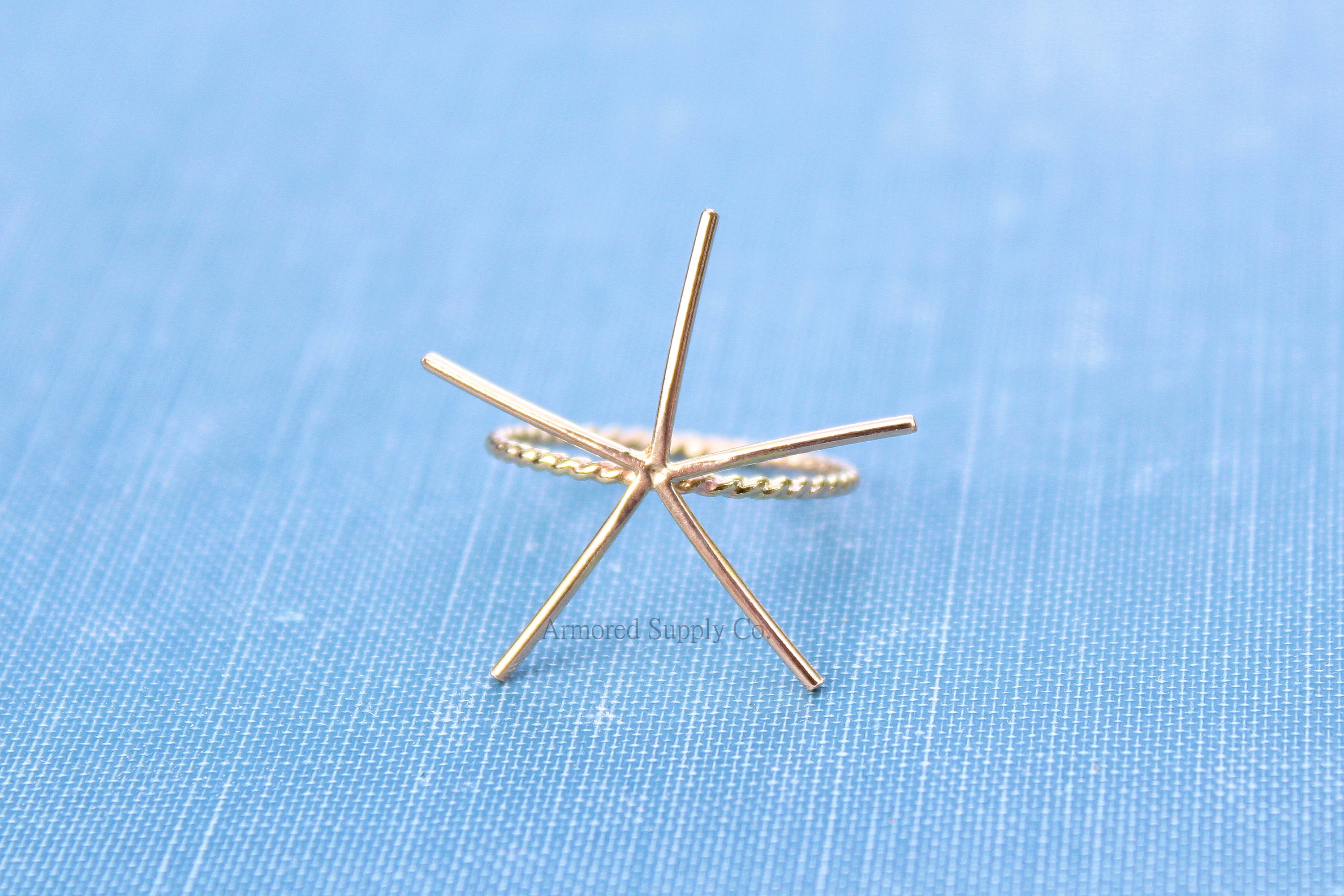 Gold Claw Rope Ring Blank, 5 Prong Raw Stone, Ring Setting, Wholesale Ring, Design Your Ring, DIY Jewelry, Ring Blanks, Jewelry Supplies