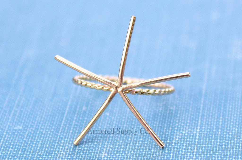 Gold Claw Rope Ring Blank, 5 Prong Raw Stone, Ring Setting, Wholesale Ring, Design Your Ring, DIY Jewelry, Ring Blanks, Jewelry Supplies