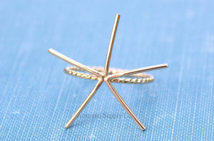 Gold Claw Rope Ring Blank, 5 Prong Raw Stone, Ring Setting, Wholesale Ring, Design Your Ring, DIY Jewelry, Ring Blanks, Jewelry Supplies