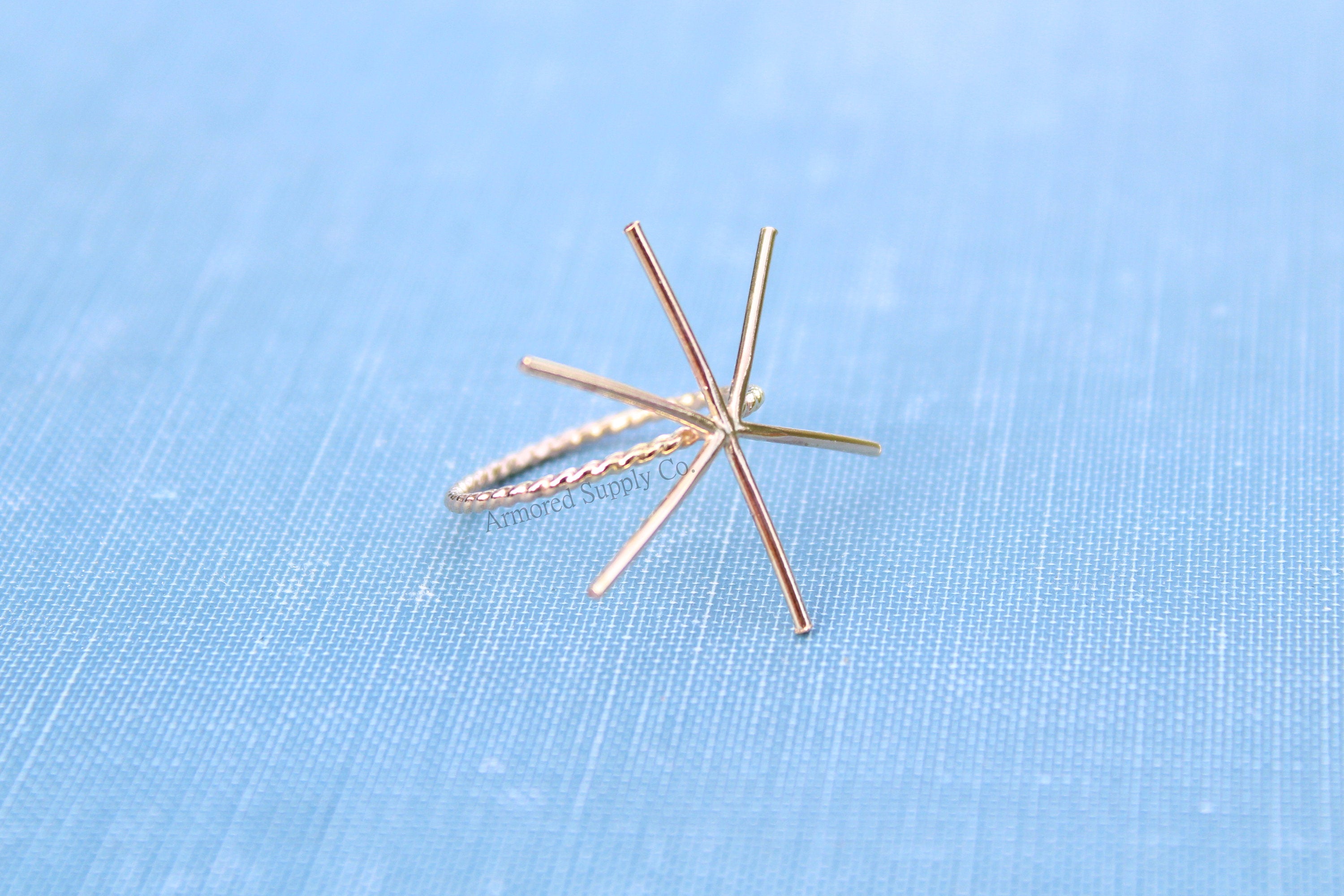 Gold Claw Rope Ring Blank, 6 Prong Raw Stone, Ring Setting, Wholesale Ring, Design Your Ring, DIY Jewelry, Ring Blanks, Jewelry Supplies