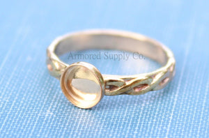 Gold Celtic Infinity Bezel Cup Ring blank, Round Cabochon, Cabochon, Resin Pad, DIY jewelry supplies, build your ring, wholesale jewelry 6mm