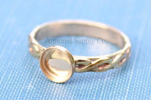 Gold Celtic Infinity Bezel Cup Ring blank, Round Cabochon, Cabochon, Resin Pad, DIY jewelry supplies, build your ring, wholesale jewelry 6mm