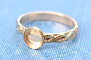 Gold Celtic Infinity Bezel Cup Ring blank, Round Cabochon, Cabochon, Resin Pad, DIY jewelry supplies, build your ring, wholesale jewelry 6mm