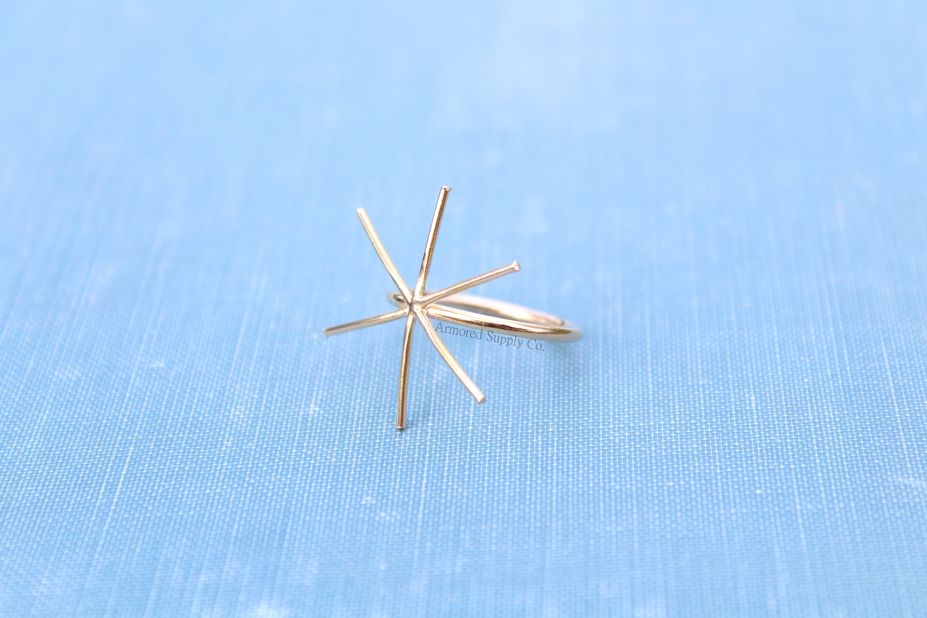 Gold 6 Prong Claw Ring, Raw Stone Ring, Claw Prong Ring Blank, Wholesale Ring, Gold Band Ring, DIY Jewelry, Rose Gold Blank, Jewelry Supply