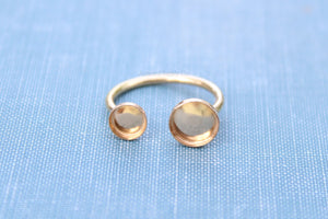 Gold Filled Open Adjustable Bezel Cup Ring blank, Round Cabochon, Breast Milk DIY jewelry supplies, build your own ring, wholesale jewelry